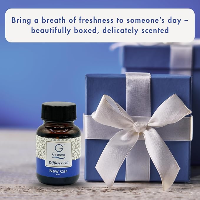 G's Breeze New Car Diffuser Oil Refill - Crisp & Fresh Scent Inspired by Luxury Vehicles – Long-Lasting Freshness for Home & Office – Enjoy a Refreshing Clean Aroma - 60 ML