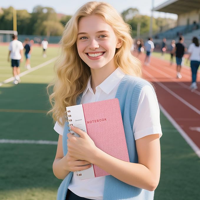 Lined Spiral Notebook College Ruled A5 Journal Book for Note Taking, 160 Pages Writing Journal for Office and Home School Supplies 5.75x8.125 inch (6pack-3Reefblue/3Black)