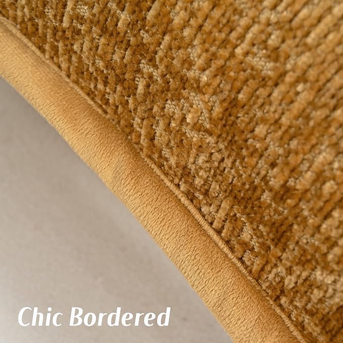 FUTEI Tobacco Chenille Throw Pillow Covers 24x24 Inch Set of 2,Soft Cozy Bound Edge Design European Cushion Cover,Home Decor for Couch Bed Living Room