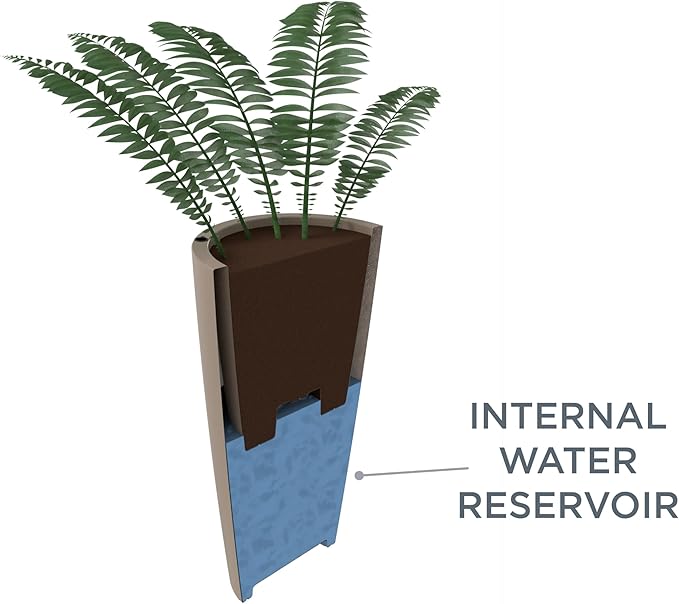 Step2 Tremont Tall Round Tapered Planter, Large Planters for Outdoor Plants, Gardening and Flower Pot for Patio or Porch, Efficient Drainage, Durable Plastic, Onyx Black, 1-Pack