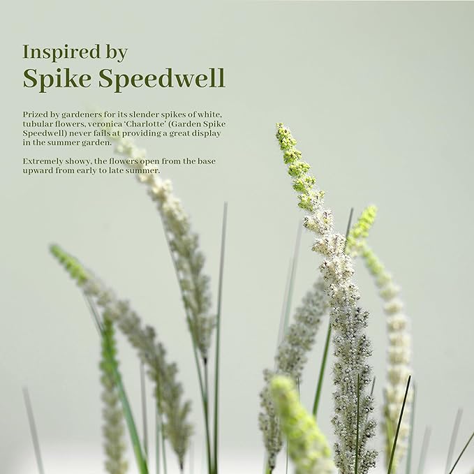 KOL 59in 2-Pack Artificial Veronica Spiked Speedwell Grass Plant, 5ft Faux Veronica Spicata Flower, Tall Fake Horsetail Grasses for Home Office Garden Wedding Decor, Indoor Outdoor, Yellow