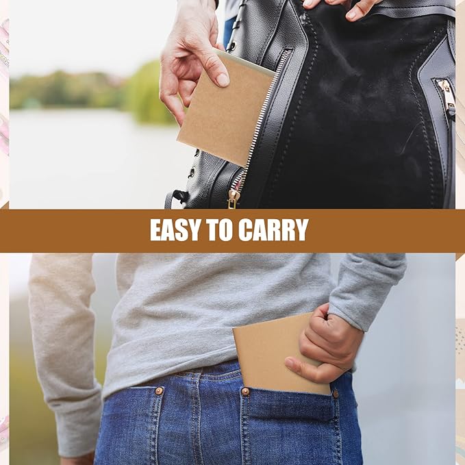 Thenshop 150 Pack Mini Notebooks Bulk Small Notepad Unlined Journals Pocket Blank Sketchbooks Kids Students Gifts Back to School Supplies 4 x 4 Inch 24 Sheets(Kraft)