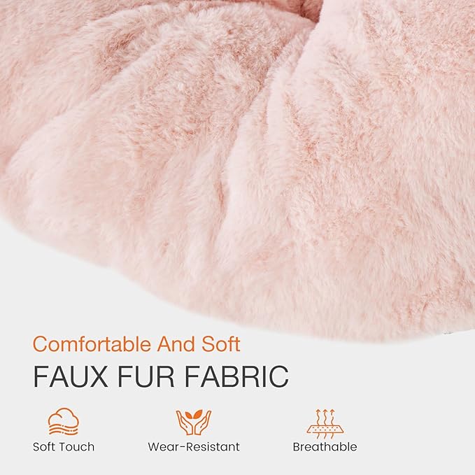 NEWBULIG Comfy Saucer Chairs Soft Lounge Cute Folding Bedroom Living Room Seat Flexible Reading Foldable Seating for Adults Thick Padded Metal Frame Modern for Home Office Pink