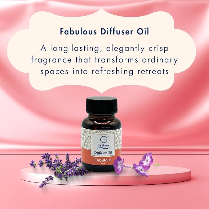 G's Breeze Fabulous Diffuser Oil Refill - Luxurious, Floral & Fruity Essence - Long-Lasting Fresh Scent - Elegant & Portable, Sophisticated Aroma - Warm Fragrance for Home and Office - 60 ML