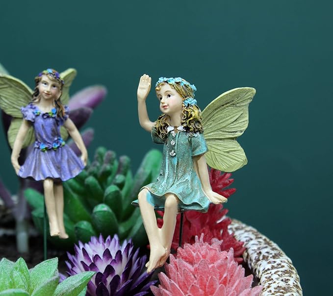 Fairy Garden Figurines 6pcs Miniature Fairies for Outdoor Garden Décor