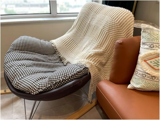 Blagic Knitted Throw Blanket for Couch Soft Farmhouse Boho Throw Blanket with Tassels Home Decorative Lightweight Throw Blankets,White Throws for Bed/Chair/Sofa, Pineapple Textured,50" W x 60" L