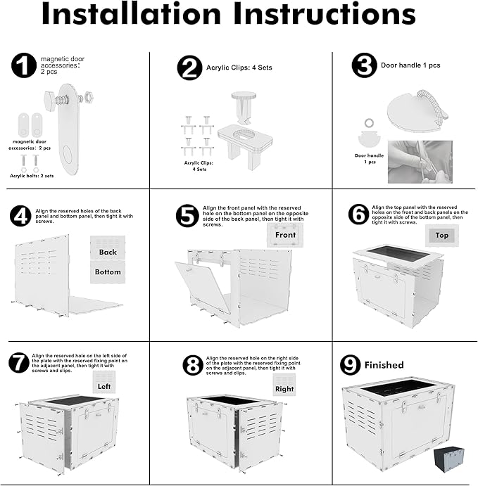 Reptile Tank 16x16x24 – Tall Reptile Enclosure for Crested Gecko, Chameleon, Snake Habitat | Tree-Dwelling Cage & Snake Enclosure