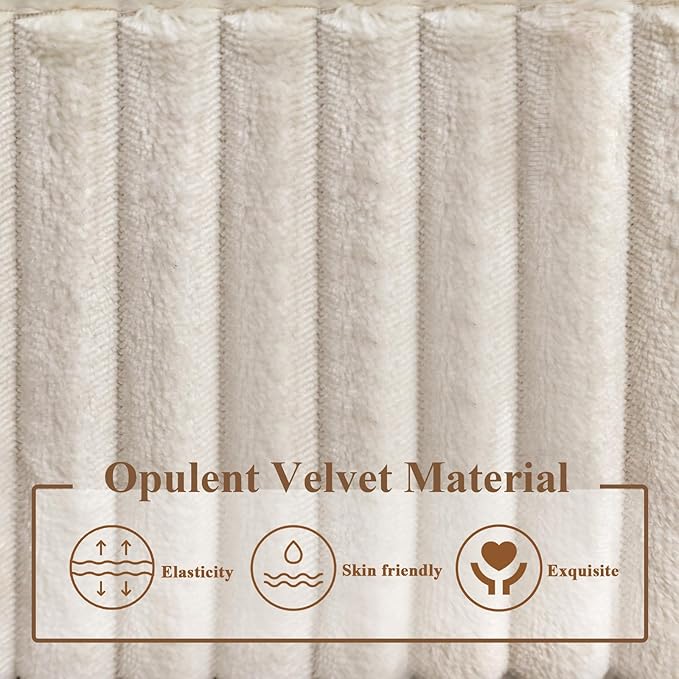 Upholstered Bed Frame Full Size Beige Velvet Wingback Headboard with Charging Station Vertical Channel Tufted Platform Bed Metal Slats Foundation No Box Spring Needed, Easy Assembly