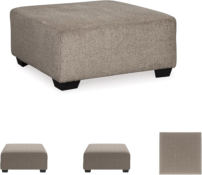 Signature Design by Ashley Ballinasloe Traditiona Square Oversized Ottoman, Beige