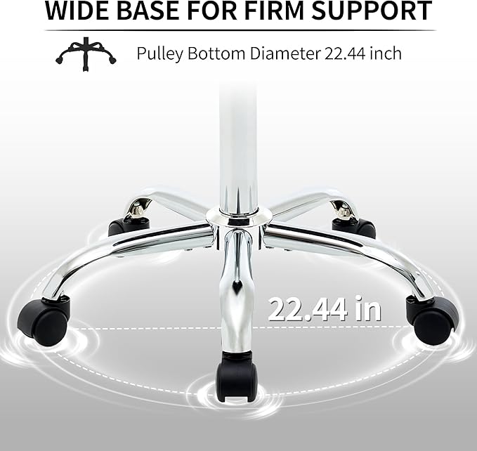 Office Drafting Chair, Adjustable Drafting Stool on Wheels 19.5"-26.6", Green Salon Rolling Chair (Green)