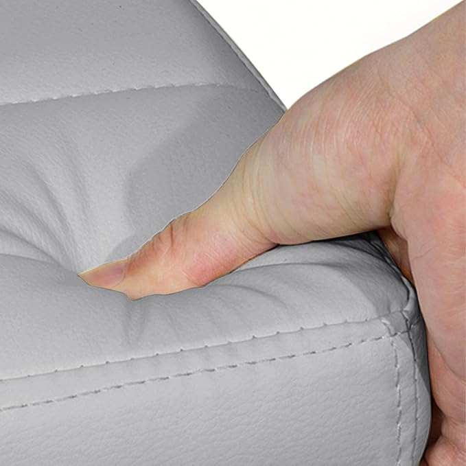 Yaheetech Bar Stools, PU Leather Adjustable Swivel Barstools, Hydraulic Kitchen Counter Height Bar Chairs with Armrest and Back for Kitchen, Dining Room, Light Grey