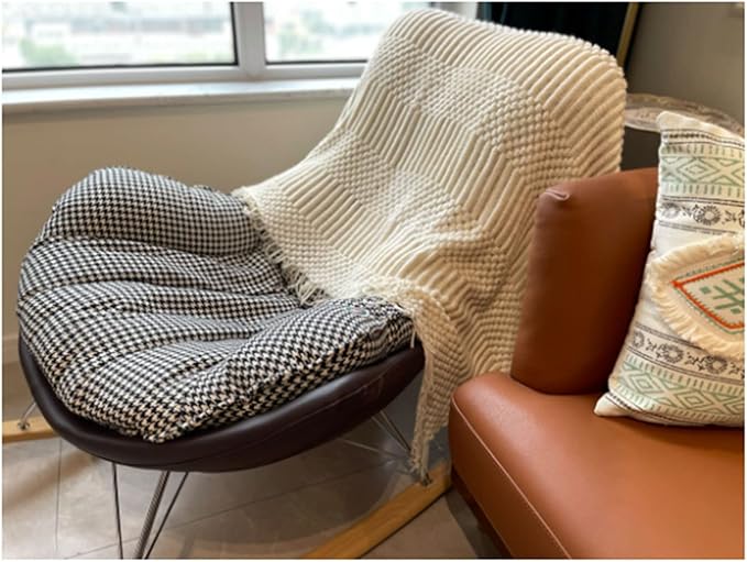 Blagic Knitted Throw Blanket for Couch Soft Farmhouse Boho Throw Blanket with Tassels Home Decorative Lightweight Throw Blankets,White Throws for Bed/Chair/Sofa, Pineapple Textured,60" W x 80" L