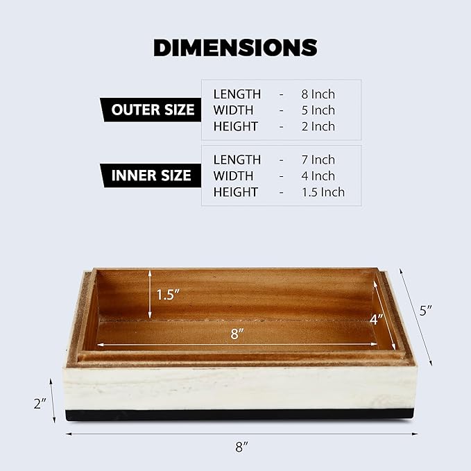 Handicrafts Home Handmade Mono Collection Decorative Jewelry Box Organizer – Keepsakes, Trinkets, and Home Decor – Antique Coffee Table Storage, Wedding Memory Box, Farmhouse Style Decor Court, 8x5x2