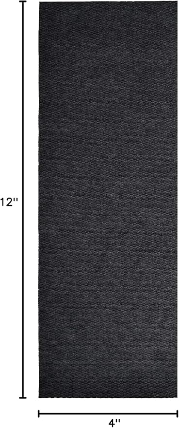 iCustomRug Spartan Weather Warrior Indoor/Outdoor Utility Berber Loop Carpet Runner with Non-Slip Thermoplastic Rubber Backing, 4ft X 12ft in Black