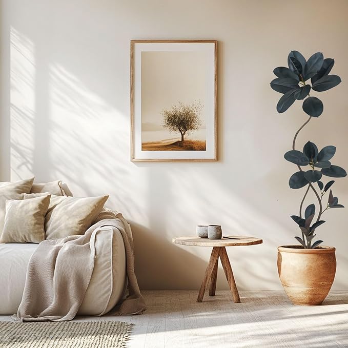 5.3ft Tall Artificial Rubber Tree Faux Plants Indoor Faux Floor Artificial Trees Indoor(Black,5.3ft)