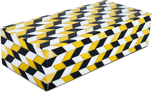 Handicrafts Home Handmade Marquet Artemis Decorative Jewelry Box Organizer – Keepsakes, Trinkets, and Home Decor – Antique Coffee Table Storage, Memory Box, Farmhouse Style Decor, 10x4.5x2.5