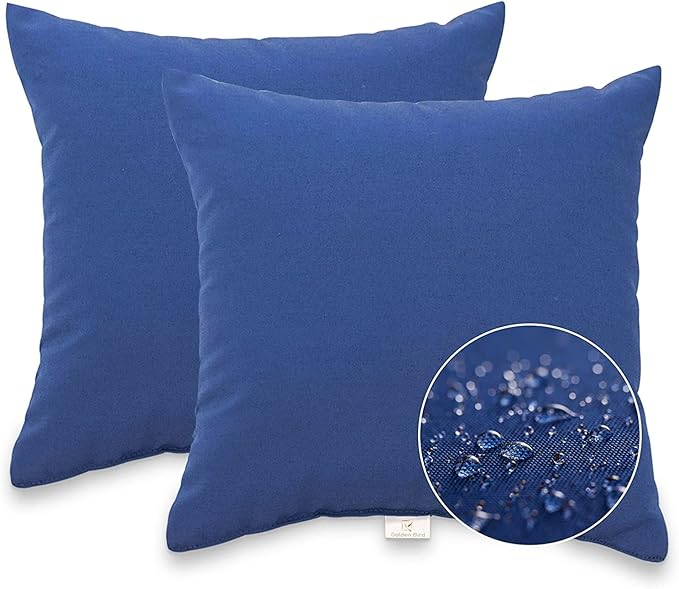 JMGBird Patio Pillows Outdoor Waterproof Set of 2 Outdoor Pillows with Inserts included18×18 Inch Outdoor Pillow for Patio Furniture