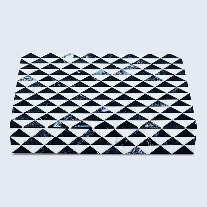 Handicrafts Home Handmade Marquet Prism Collection Decorative Jewelry Box Organizer – Keepsakes, Trinkets, and Home Decor – Antique Coffee Table Storage, Memory Box, Farmhouse Style Decor, 6x8x1.5