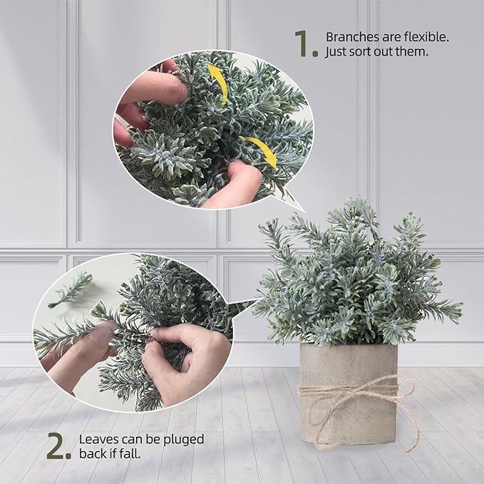 4 Pack Small Fake Plants, Artificial Plants Indoor for Home Decor, Small Faux Plants Indoor, Fake Plants in White Pot for Bathroom Bedroom Kitchen Office Farmhouse Room Shelf Decor