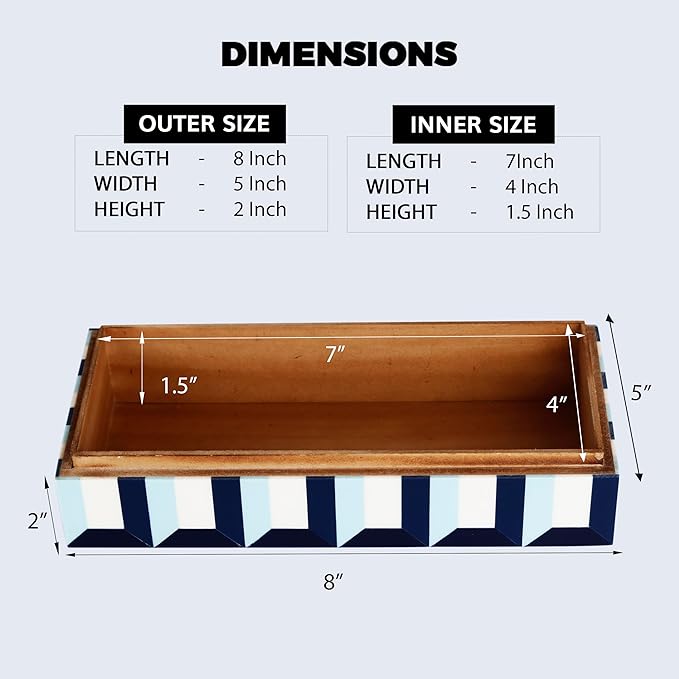 Handicrafts Home Handmade Patisserie Collection Decorative Jewelry Box Organizer – Keepsakes, Trinkets, and Home Decor – Antique Coffee Table Storage, Memory Box, Farmhouse Style Decor Modern, 8x5x2