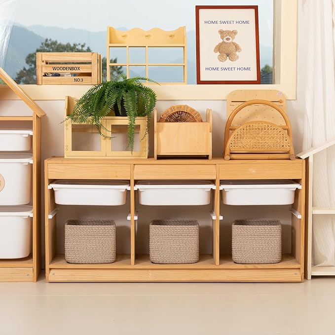 OIAHOMY 9”x9”x7” Storage Cubes, Cotton Rope Woven Baskets for Organizing, Cube Storage Bin, Small Gift Basket for Shelf, 3-Pack, Brown