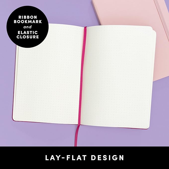 PAPERAGE Dotted Journal Notebook, (Dark Green), 160 Pages, Medium 5.6 in x 8 in - 100 GSM Thick Paper – Hardcover Journaling Notebook for Work, School & Bullet Journaling