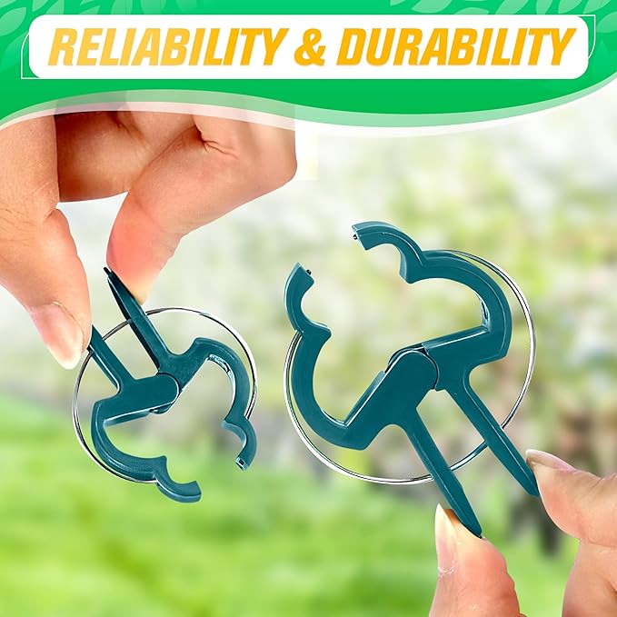 Tomato Clips for Garden - 60 Pcs 2 Sizes Plastic Tomato Plant Clips for Support & Upright Growth, Reusable & Adjustable, Gentle & Reliable Fixation, Easy to Use - for Stems, Flowers, Vines, Vegetables