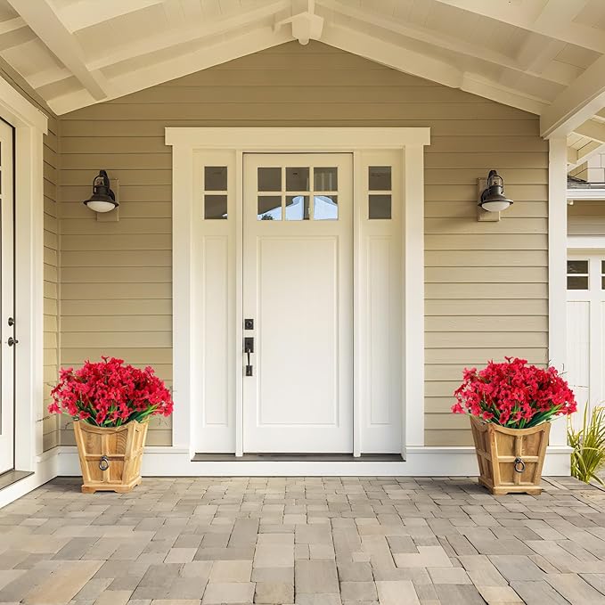 20 Bundles Artificial Flowers for Outdoors or Indoor Garden Home Decoration,No Fade Fake Flowers Faux Plants for Decoration Hanging Planters,Porch Window Box Garden Wedding Farmhouse Fake Plants