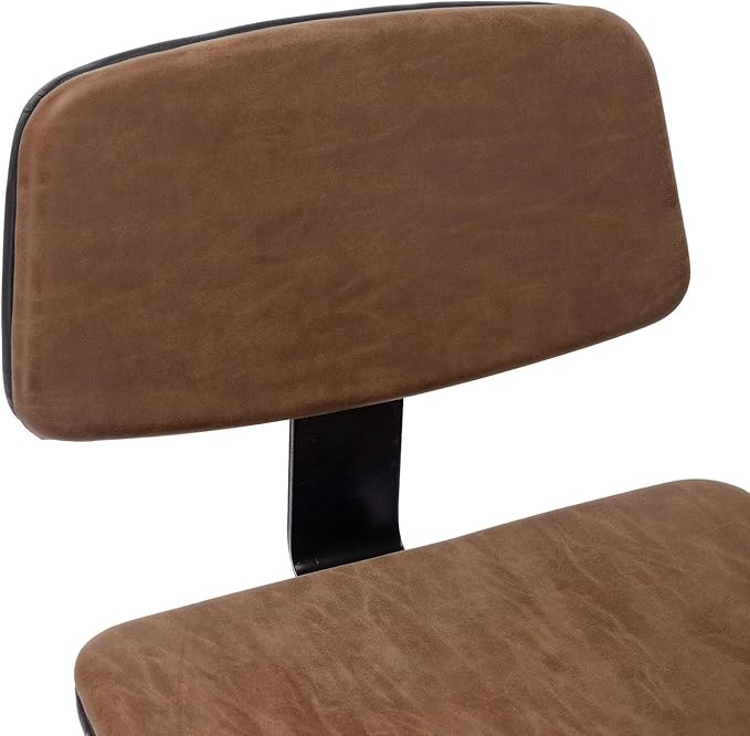 Modern Bar Stools 29 Inch Counter/Bar Height Barstools Set of 2 Leather Upholstered Barstool Chairs with Low Back for Kitchen Island, Dining Table & Breakfast Bar, Brown