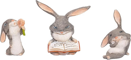 TZSSP 3 Pcs Rabbit Miniatures Garden Fairies Kit Garden Accessories-Miniature Figurines Accessories,DIY Kit,Micro Landscape Ornaments,Micro Landscape Terrarium Ornaments