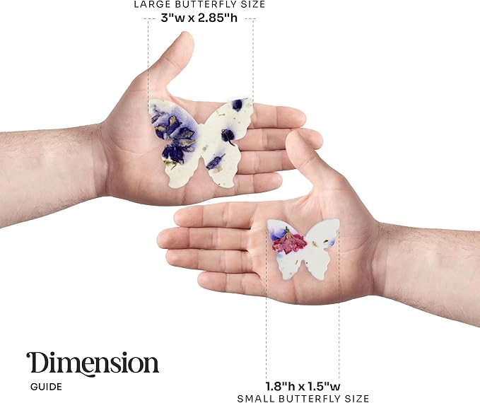 50 pcs Small Seed Paper – Pink and Purple Plantable Wildflower Butterfly for Bridal Shower, Wedding Gift, Birthday, Mother's Day & Other Milestone Celebrations