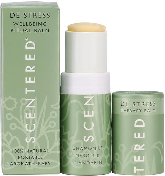 Scentered De-Stress Balm – Aromatherapy Stress Stick with Chamomile & Rosemary – Natural Self-Care Essential Oil roll On – Relaxation Gift for Stress Relief