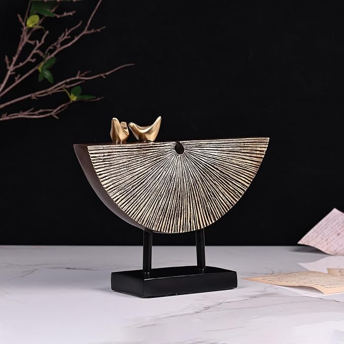 orenm Vintage Gold Home Decor Statues,Modern Abstract Sculpture Decor,Unique Line Decor for Home Interior Accent Decor Aesthetics,Living Room,Office, Coffee Table, Shelf Sculpture (Vintage Gold)