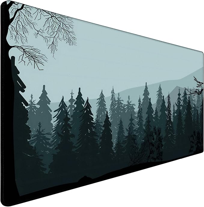 Mouse Pad Forest Background Pattern, Large Mouse Pad for Gamer, (31.5"X15.7") Gaming Mousepad with Nonslip Base, Waterproof Comfy Computer Keyboard Mousepads for Esports Pros/Office/Home