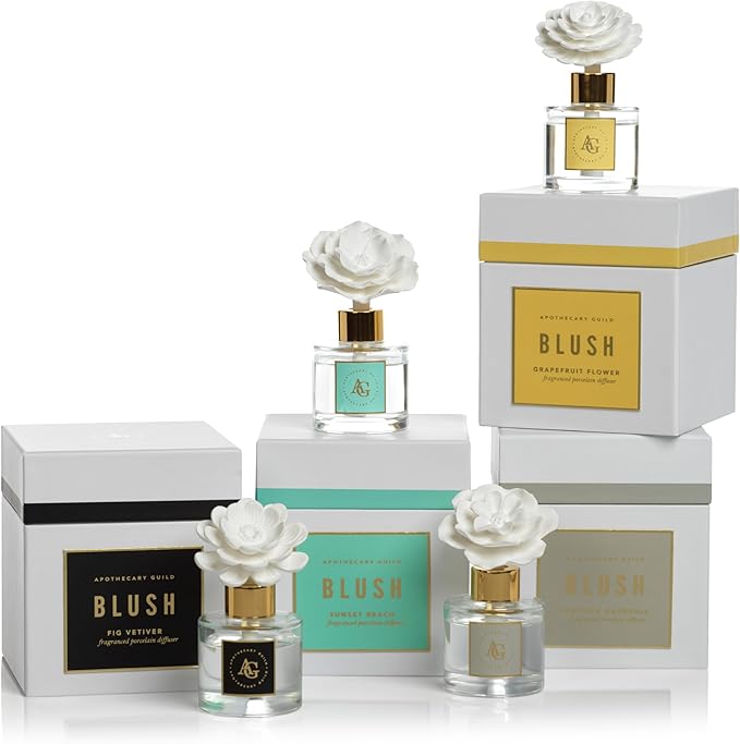 Zodax Blush Porcelain Oil Diffuser, 1.69 oz- Grapefruit