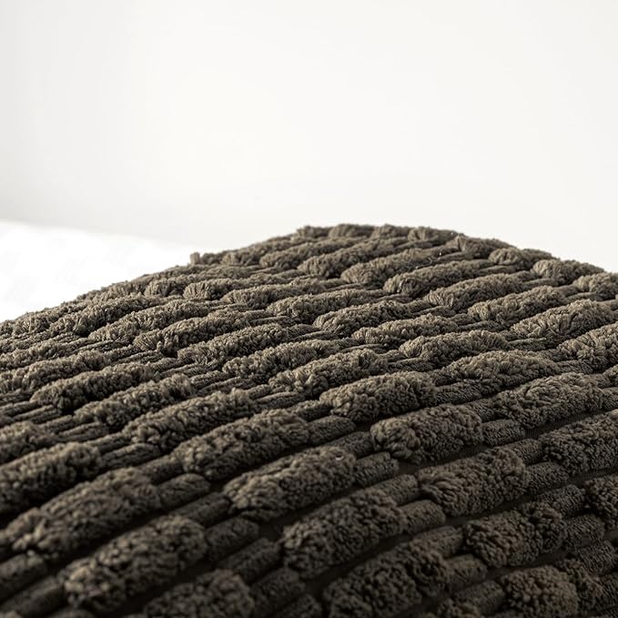 Fancy Homi 2 Packs Dark Brown Long Body Lumbar Decorative Throw Pillow Covers 14x36 Inch for Bed Couch Bedroom Bench, Soft Corduroy Rectangle Solid Pillow Case, Rustic Farmhouse Boho Room Decor