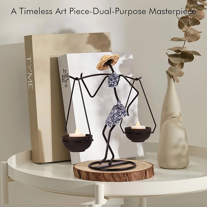 Notart Art Gallery | Creative African Tribal Lady Candle Holders, Tribal Lady Candle Holder Centerpieces, Iron Candlestick Holders for Home, Bar,Dining Table Decor, Personalizable Style Shelf Décor