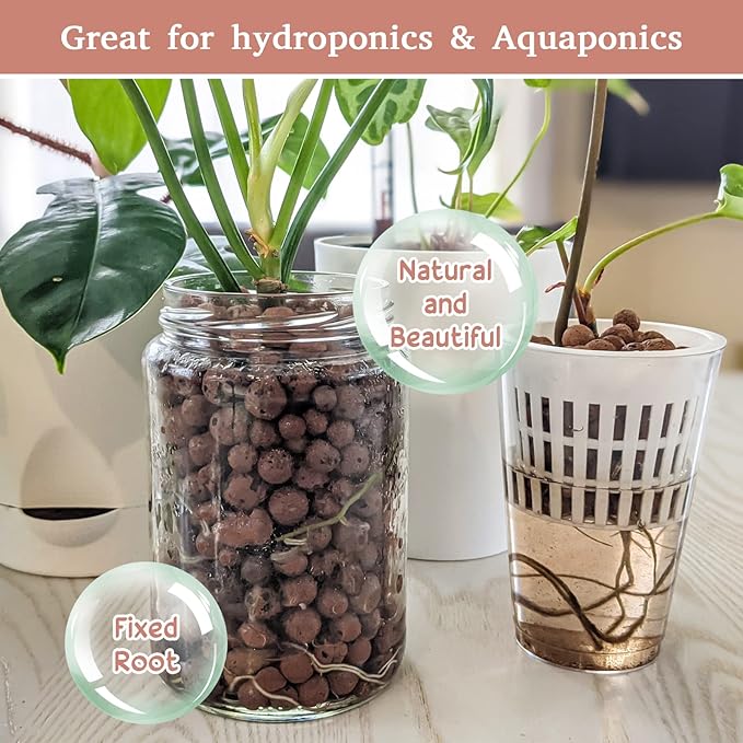 Legigo 8 LB Organic Leca Clay Pebbles for Plants, 4mm-16mm 100% Natural Leca Balls for Indoor Plants, Hydroton Clay Pebbles for Plants Hydroponic Aquaponics Growing Orchid Drainage Terrarium