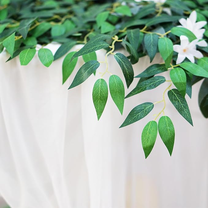 56pcs Italian Ruscus Greenery 68cm Artificial Greenery Stems Leaf Greenery Garland for Wedding Arch Flowers Centerpieces Balloon Arch Home Decor