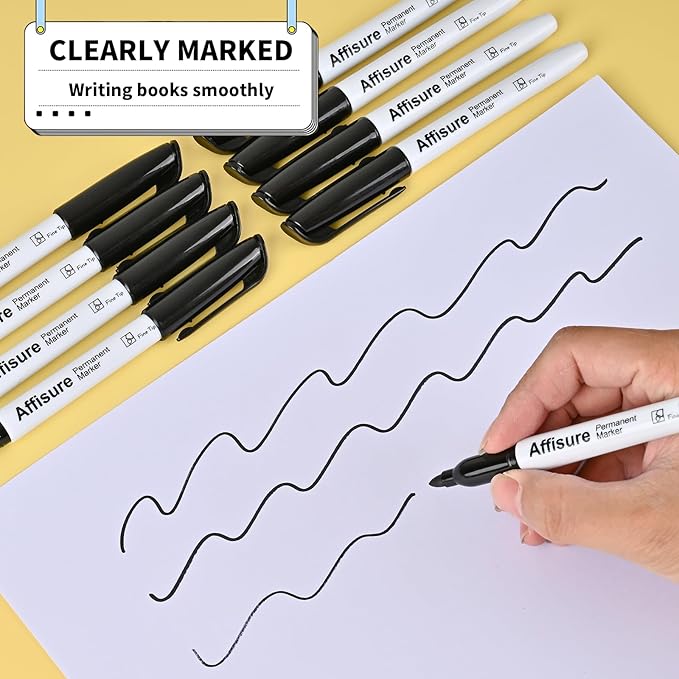 Permanent markers, 100 packspermanent markers bulk, quick dryingin one second, waterproof, smooth, noteasy to erase, durable, can be markedon glass, tiles and cloth, office supplies