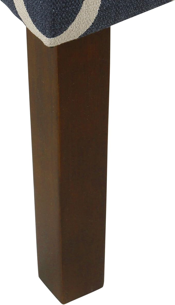 Homepop Home Decor | Upholstered Classic Swoop Arm Accent Chair | Accent Chairs for Living Room & Bedroom | Decorative Home Furniture, Dark Navy Geometric