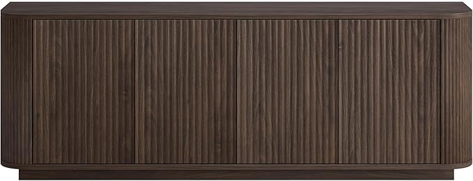 Henn&Hart Rectangular TV Stand for TV's up to 75" in Warm Brown, for Home, Living Room, Bedroom, Entertainment Room, Office