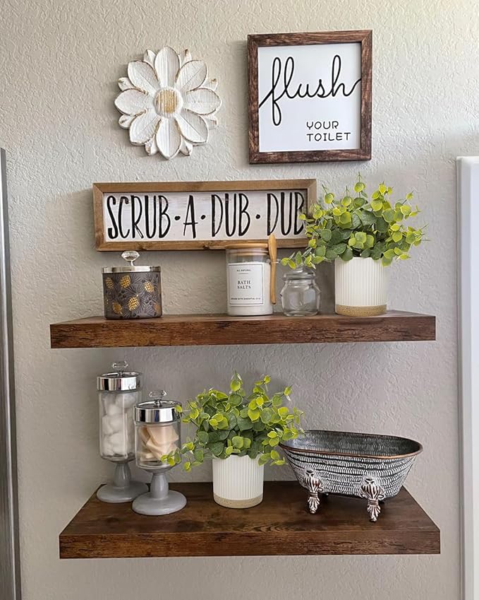 Small Fake Plants Eucalyptus Fake Potted Plants Artificial Eucalyptus Faux Greenery in Ceramic Pot for Bathroom Table Office Home Decor(Green)