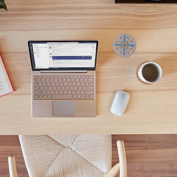 Coasters for Drinks 12 pcs Absorbent Cork Coasters with Turkish Mandala Pattrn for Coffee Table Housewarming Gifts for New Home Present for Friends, Living Room Decor, Apartment Decor