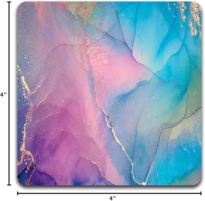 Marbling Square Coaster Set - Made of Recycled Rubber - Set of 4