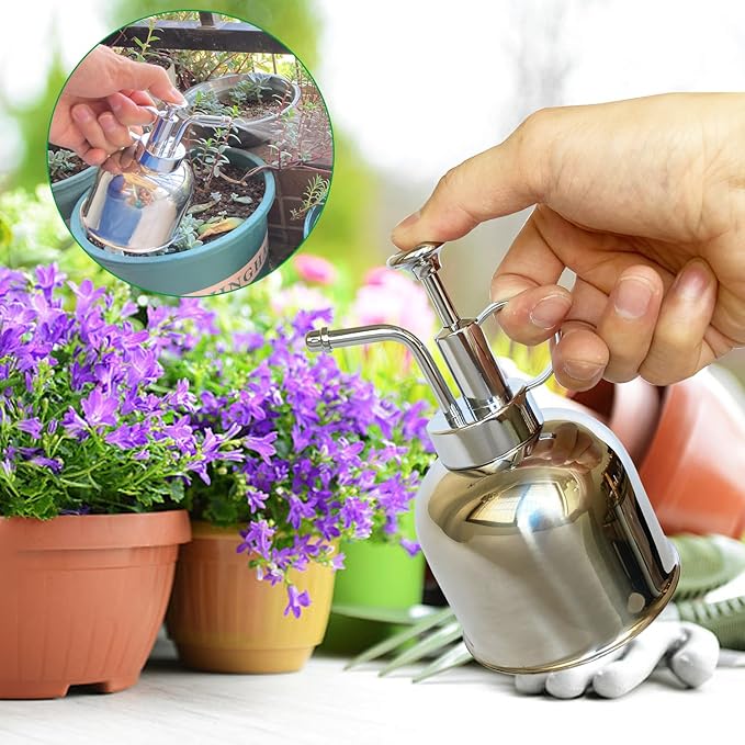 Stainless Steel Plant Sprayer, Small Watering Can for Indoor Potted Plants