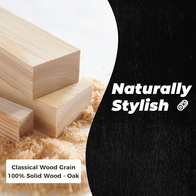 DELAVIN Soild Wood Dining Chairs Set of 6, Mid Century Oak Wood Kitchen Chairs, Vintage Dining Room Chairs Set Suitable for Kitchen, Black