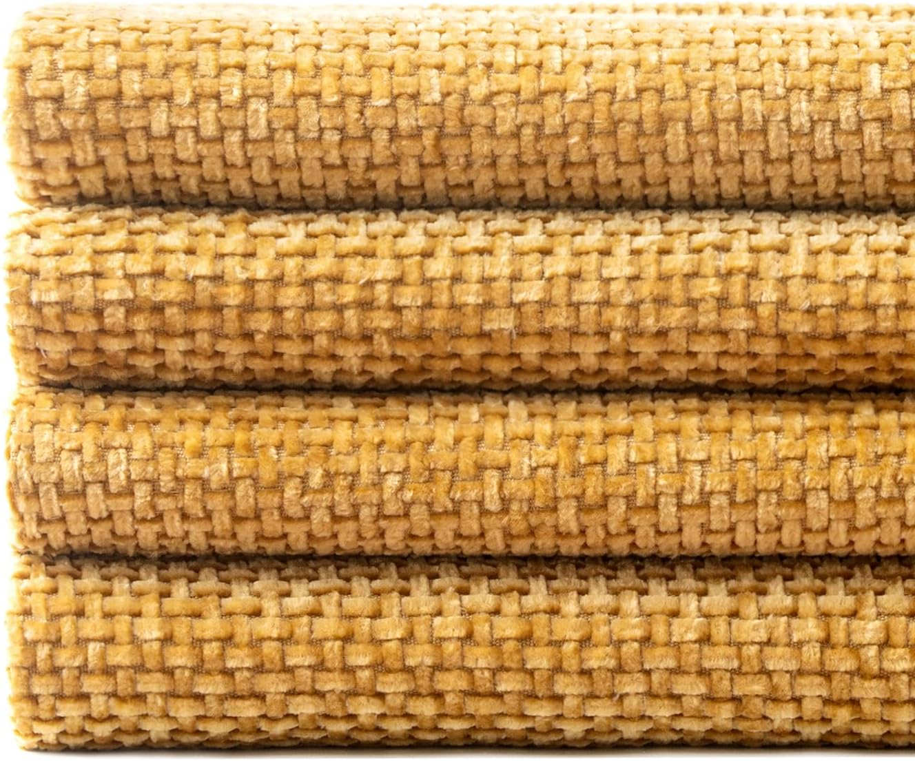 MIULEE Pack of 4 Couch Throw Pillow Covers 20x20 Inch Gold Soft Decorative Chenille Pillow Covers Farmhouse Accent Cushion Covers for Boho Home Decor Sofa Bedroom Living Room