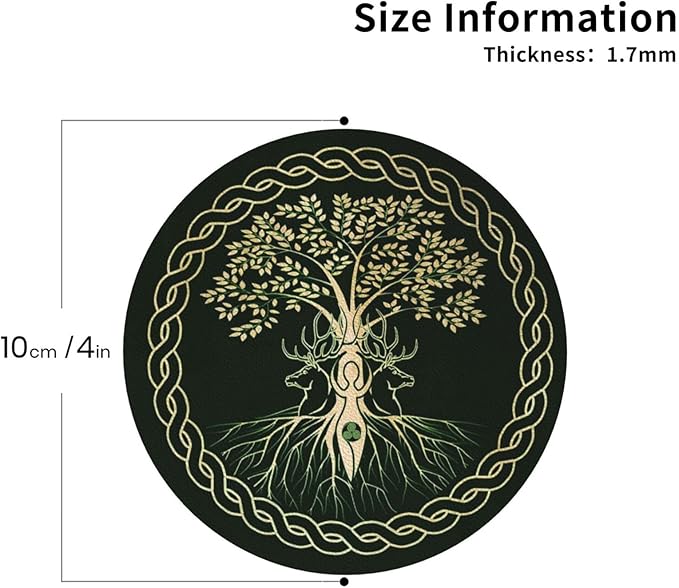 Norse Viking Wicca Yule Yggdrasil Coasters Set of 6 Coasters for Drinks Absorbent Double-Sided Leather PVC Coaster for Tabletop Protection Coffee Table Decor Ideal for Home Decor House Warming Gifts
