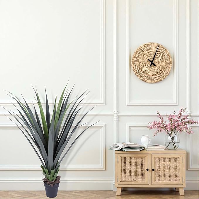 44inch Artificial Agave Plant Potted Plants Fake Agave Plant for Home Office Garden Indoor Outdoor Decoration (1PACK)